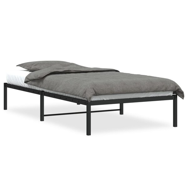 vidaXL Cadre de lit métal noir 100x190 cm