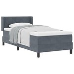 lit box spring vidaXL avec matelas gris foncé 90x200 cm en velours