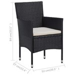 vidaXL Ensemble de bistro de jardin 3 Pièces poly rotin et verre trempé
