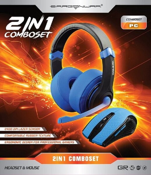 Jeu pc dragonwar bundle 2 en 1 souris filaire et casque filaire