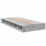 vidaXL Cadre de lit gris béton 75x190 cm bois d'ingénierie