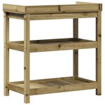 vidaXL Table de rempotage et étagères 82 5x45x86 5cm bois pin imprégné