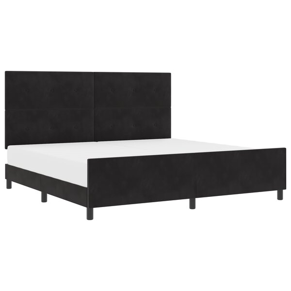 vidaXL Cadre de Lit Noir 200x200 cm Velours