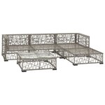 Salon de jardin meuble d'extérieur ensemble de mobilier 5 pièces avec coussins résine tressée gris 02_0016431