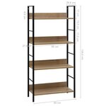 vidaXL Bibliothèque à 4 niveaux chêne 60x27 6x124 5 cm bois ingénierie
