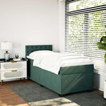 vidaXL Sommier à lattes de lit avec matelas Vert foncé 90x190 cm