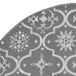 vidaXL Jupe de sapin de Noël de luxe avec chaussette Gris 122 cm Tissu