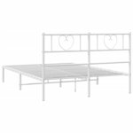 vidaXL Cadre de lit métal sans matelas et tête de lit blanc 140x200 cm
