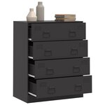vidaXL Buffet noir 67x39x83 cm acier