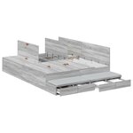 vidaXL Cadre de lit de rangement Gris Sonoma 140x190 cm