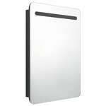 vidaXL Armoire de salle de bain à miroir LED noir 60x11x80 cm