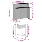 vidaXL Ensemble de bar de jardin 5 Pièces avec coussins noir poly rotin