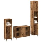 vidaXL Ensemble de meubles de salle de bain 3 pièces Bois vieilli Bois reconstitué