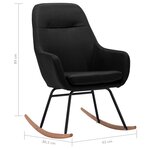 vidaXL Chaise à bascule Noir Tissu