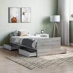 vidaXL Cadre de lit tête de lit et pied de lit sonoma gris 75x190 cm