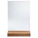 Porte-visuel Avec Socle En Bois Vertical A4 - Cristal - X 10 - Exacompta