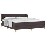 lit à ressort vidaXL avec matelas en marron foncé  180x200 cm  tissu