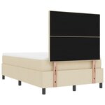 vidaXL Lit à ressorts avec matelas et banc crème 120x200 cm en tissu