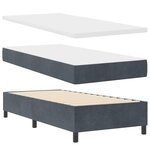 Lit box spring vidaXL avec matelas gris foncé 90x190 cm en velours