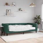 vidaXL Lit de jour avec matelas vert foncé 100x200 cm velours