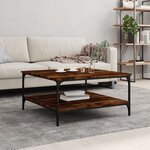 vidaXL Table basse chêne fumé 80x80x40 cm bois d'ingénierie
