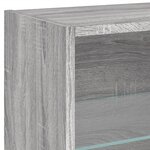 vidaXL Table de chevet murale avec lumières LED sonoma gris