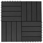 vidaXL Carreau de terrasse 11 Pièces WPC 30 x 30 cm 1 m² Noir