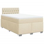 vidaXL Sommier à lattes de lit avec matelas crème 120x190 cm tissu