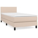 vidaXL Sommier à lattes de lit avec matelas Cappuccino 90x190 cm