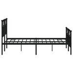vidaXL Cadre de lit métal sans matelas avec pied de lit noir 120x200cm