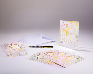 Sachet de 6 cartes doubles de faire-part de naissance et 6 enveloppes