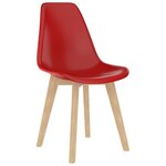 vidaXL Chaises à manger lot de 6 rouge plastique