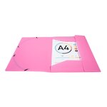 Chemise À Élastiques 3 Rabats Pp Opak - A4 - Rose - X 50 - Exacompta