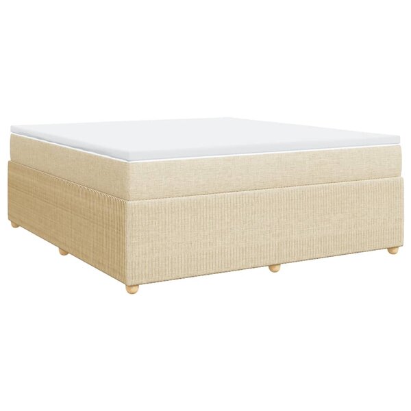 vidaXL Sommier à lattes de lit avec matelas Crème 180x200 cm Tissu