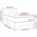 vidaXL Sommier à lattes de lit avec matelas Crème 90x200 cm Tissu