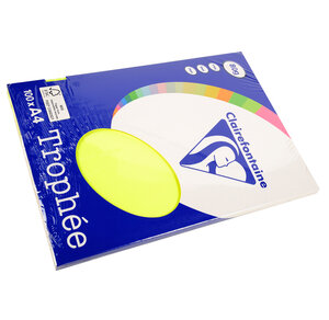 Ramette 100 Feuilles Papier 80g A4 210x297 mm Certifié FSC fluo jaune TROPHÉE