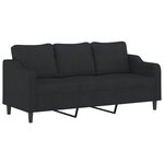 vidaXL Ensemble de canapés 2 Pièces avec coussins Noir Tissu
