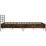vidaXL Cadre de lit chêne fumé 140x190 cm bois d'ingénierie et métal