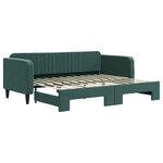 vidaXL Lit de jour avec gigogne sans matelas vert foncé 90x200 cm