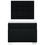 vidaXL Sommier à lattes de lit avec matelas Noir 100x200 cm Tissu