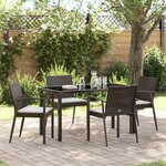 vidaXL Ensemble de salle à manger de jardin 5 pièces avec coussins en poly rotin marron