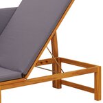 vidaXL Chaise longue 3 en 1 avec coussins gris clair en bois d'acacia