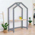 Bureau enfant cabane STOLLY gris et verni