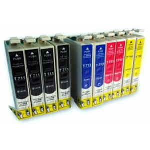 Pack de 10 cartouches compatibles t0715 pour imprimantes epson