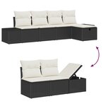 vidaXL Ensemble de canapé de jardin 6 pièces avec coussins en rotin noir poly