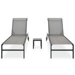 vidaXL Chaises longues lot de 2 avec table Textilène et acier