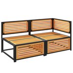 vidaXL Canapé de jardin avec coussins 2 places bois massif d'acacia