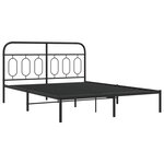 vidaXL Cadre de lit métal avec tête de lit noir 135x190 cm