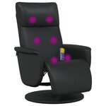 vidaXL Fauteuil inclinable de massage repose-pieds noir similicuir