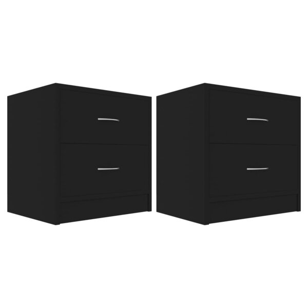 vidaXL Tables de chevet 2 Pièces Noir 40x30x40 cm Bois d'ingénierie